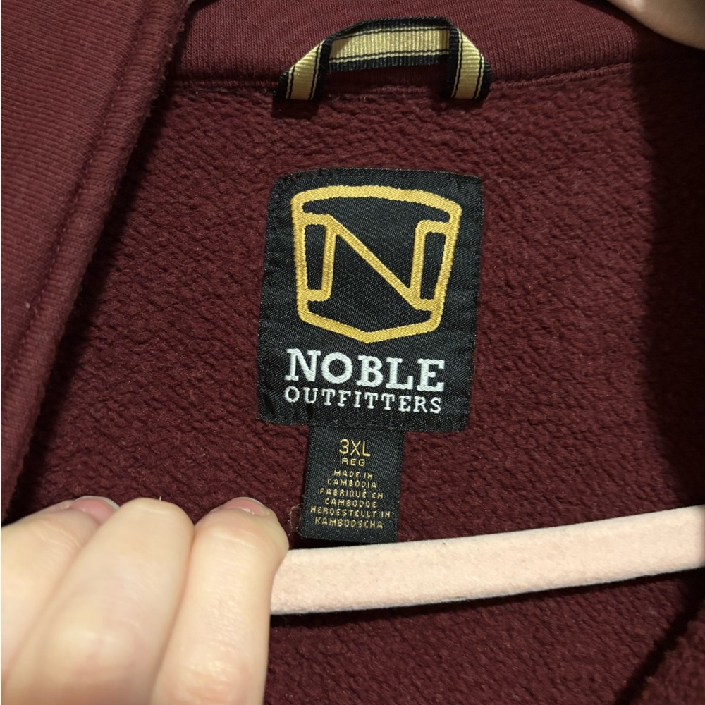 NOBLE OUTFITTERS Men's Burgundy Quarter Zip Sweater Size 3XL - Picture 2 of 4
